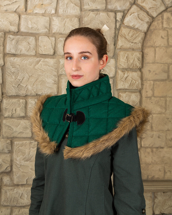 Nimue lined collar wool green LIMITED EDITION