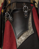 Morgana leather armour set black/silver floral pattern