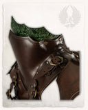 Morgana leather armour set brown/green floral pattern